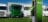 Biofuel station on a background of trucks